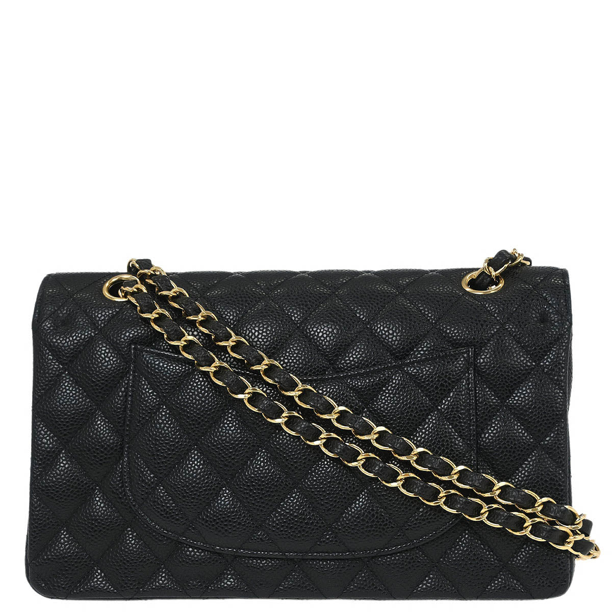 Chanel 2016-2017 Black Caviar Medium Classic Double Flap Shoulder Bag