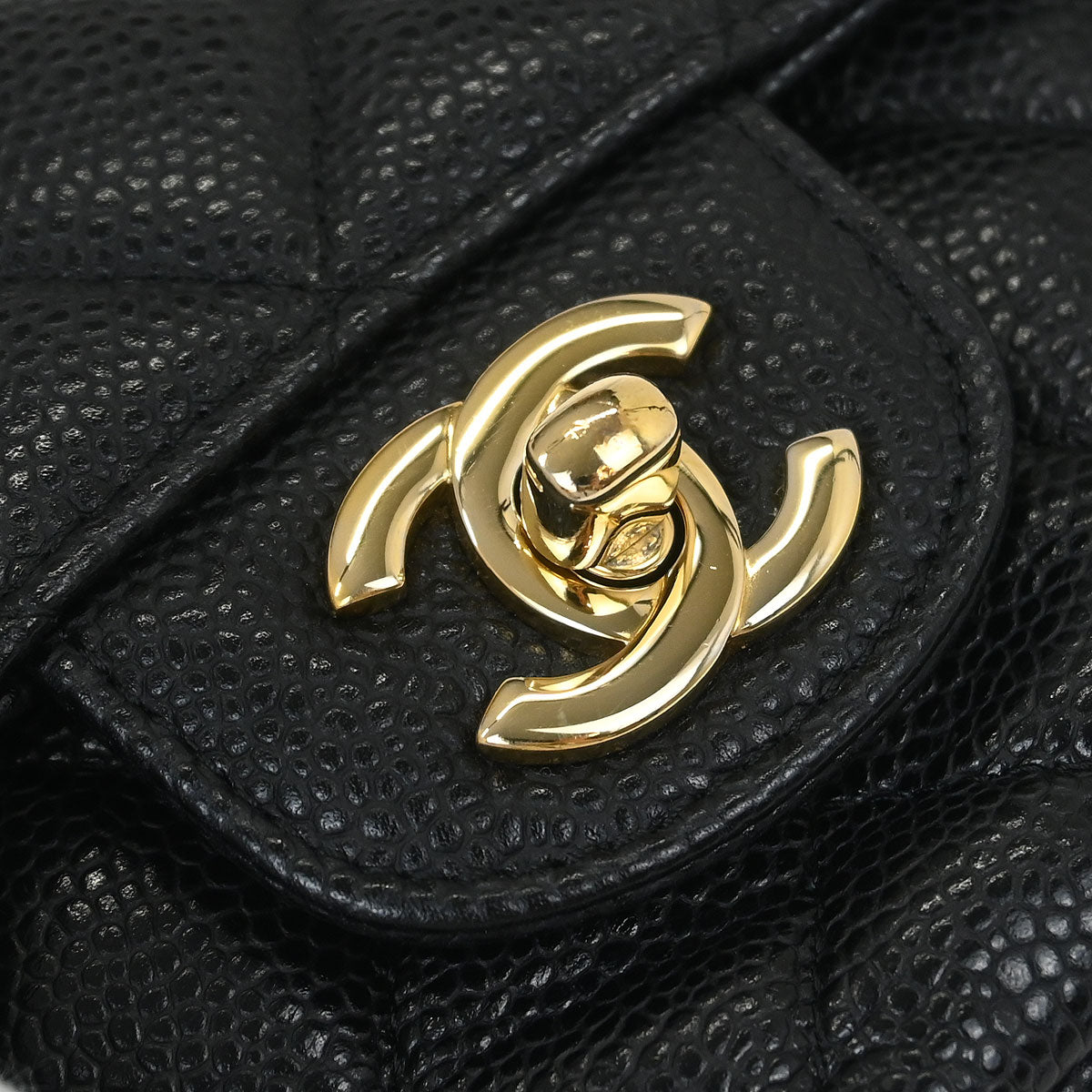 Chanel 2016-2017 Black Caviar Medium Classic Double Flap Shoulder Bag