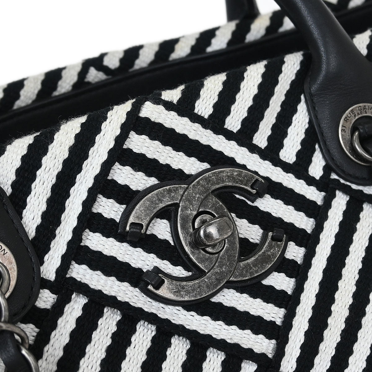 Chanel 2016-2017 Black Canvas Small New Deauville 2way Shoulder Tote Bag