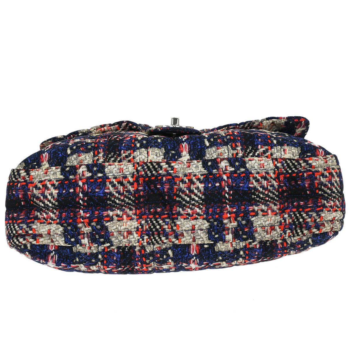 Chanel 2013-2014 Navy Nylon Tweed Print Shoulder Bag