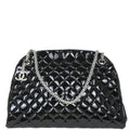 Chanel 2011 Black Patent Leather Large Mademoiselle Bowling Bag
