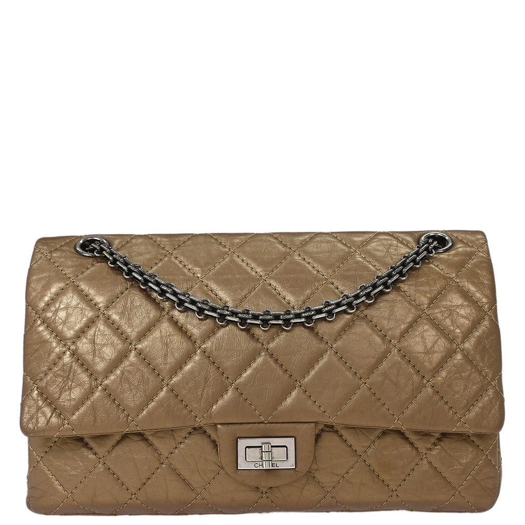 Chanel Brown Calfskin Mademoiselle Lock Double Flap Shoulder Bag