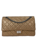 Chanel Brown Calfskin Mademoiselle Lock Double Flap Shoulder Bag