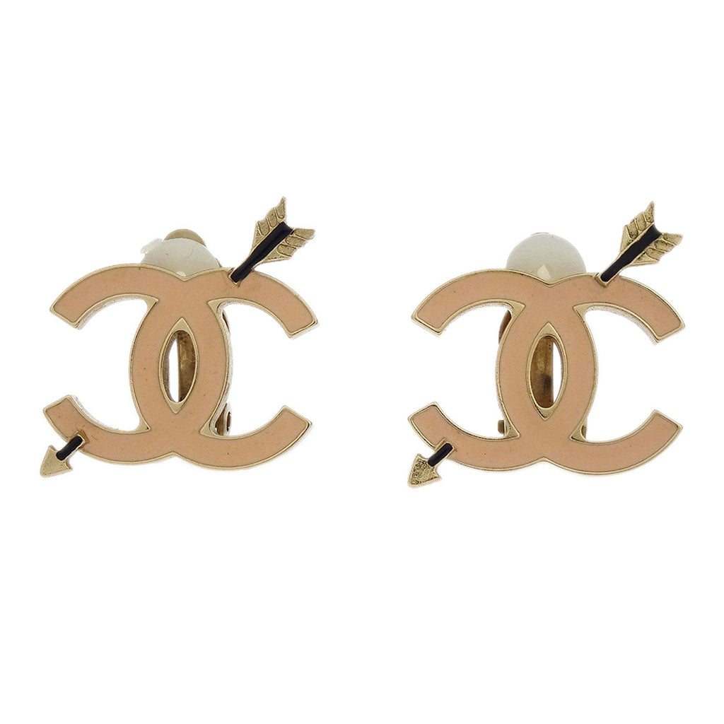 Chanel Gold CC And Arrow Earrings Clip-On 10P