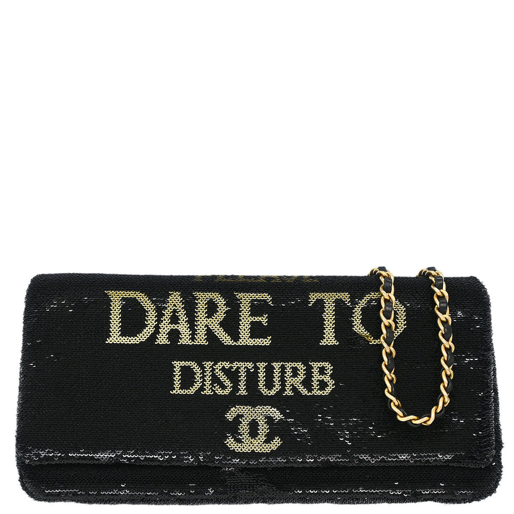 Chanel 2017 Black Sequins Dare To Disturb Shoulder Bag