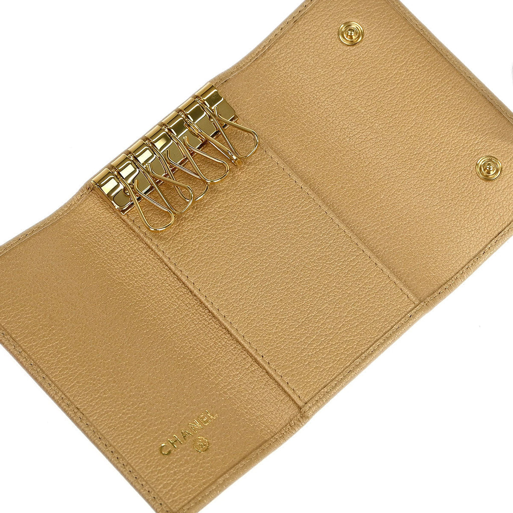 Chanel Beige Calfskin Six Hook Key Case Small Good