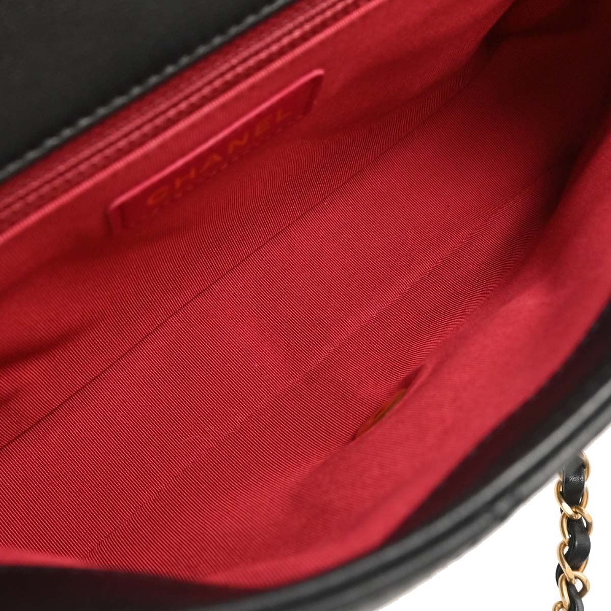 Chanel 2019 Black Lambskin Circular Handle 2way Shoulder Handbag