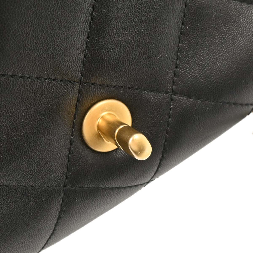 Chanel 2019 Black Lambskin Circular Handle 2way Shoulder Handbag