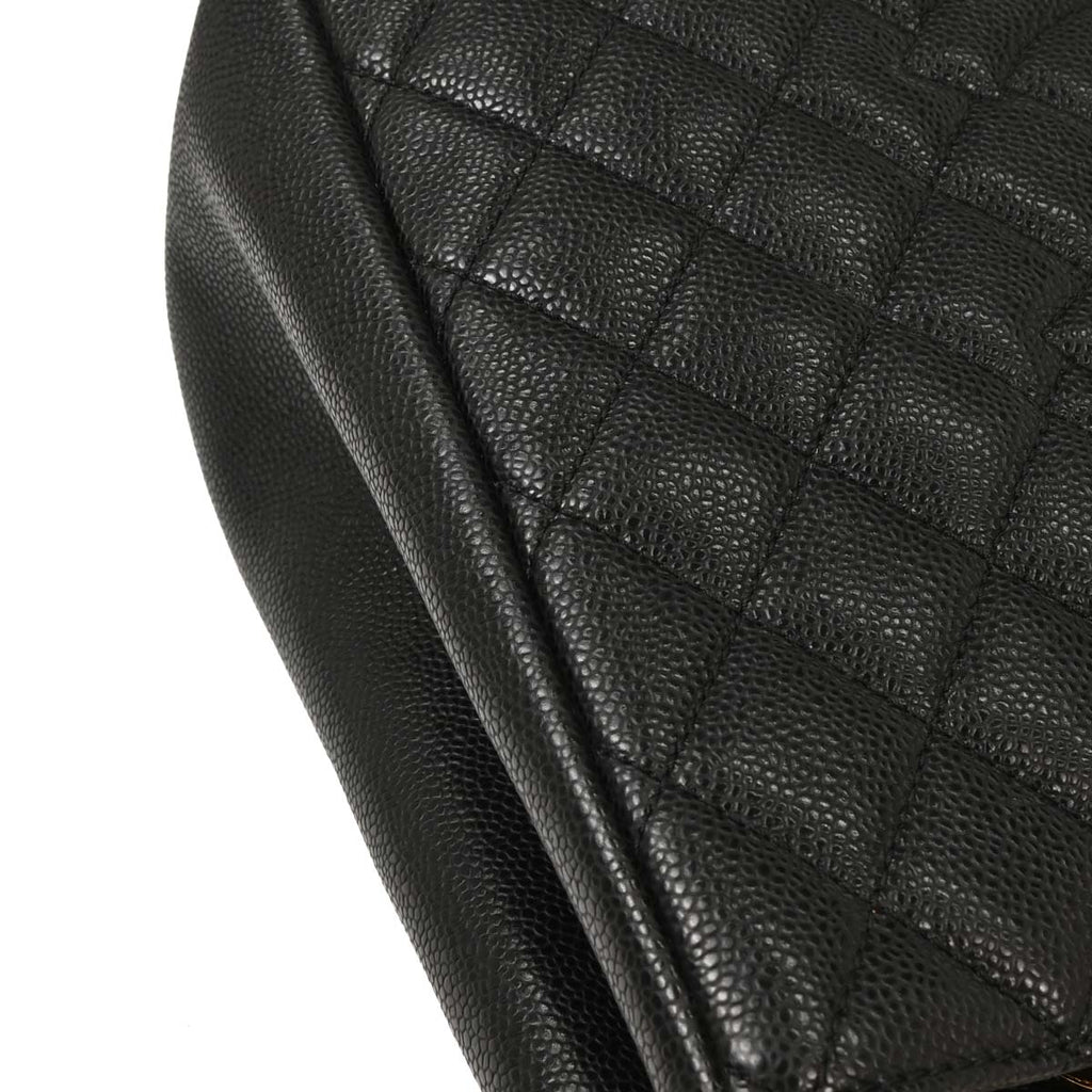 Chanel 2012-2013 Black Caviar Grand Shopping Tote GST Chain Handbag