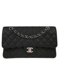 Chanel 2012-2013 Black Caviar Medium Classic Double Flap Shoulder Bag