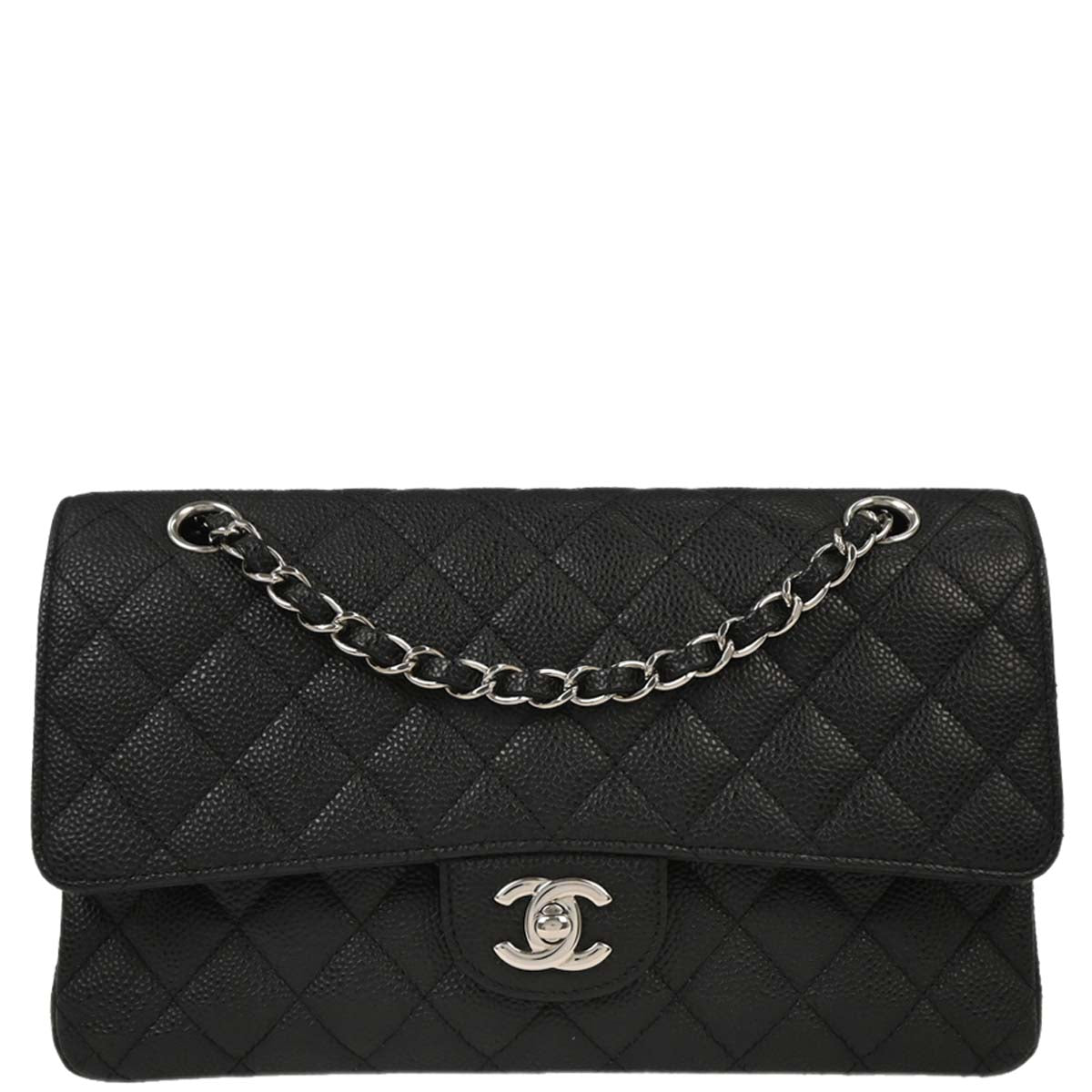 Chanel 2012-2013 Black Caviar Medium Classic Double Flap Shoulder Bag