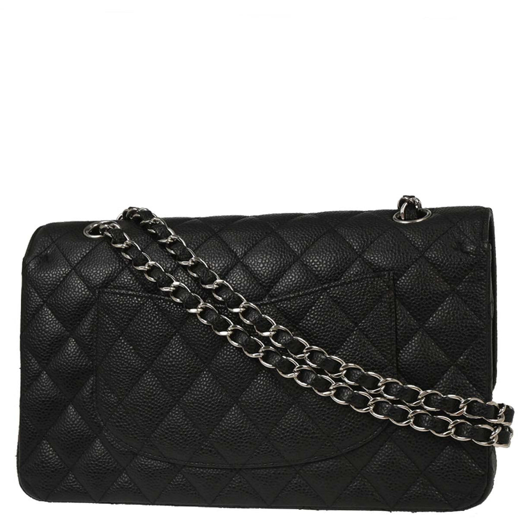 Chanel 2012-2013 Black Caviar Medium Classic Double Flap Shoulder Bag