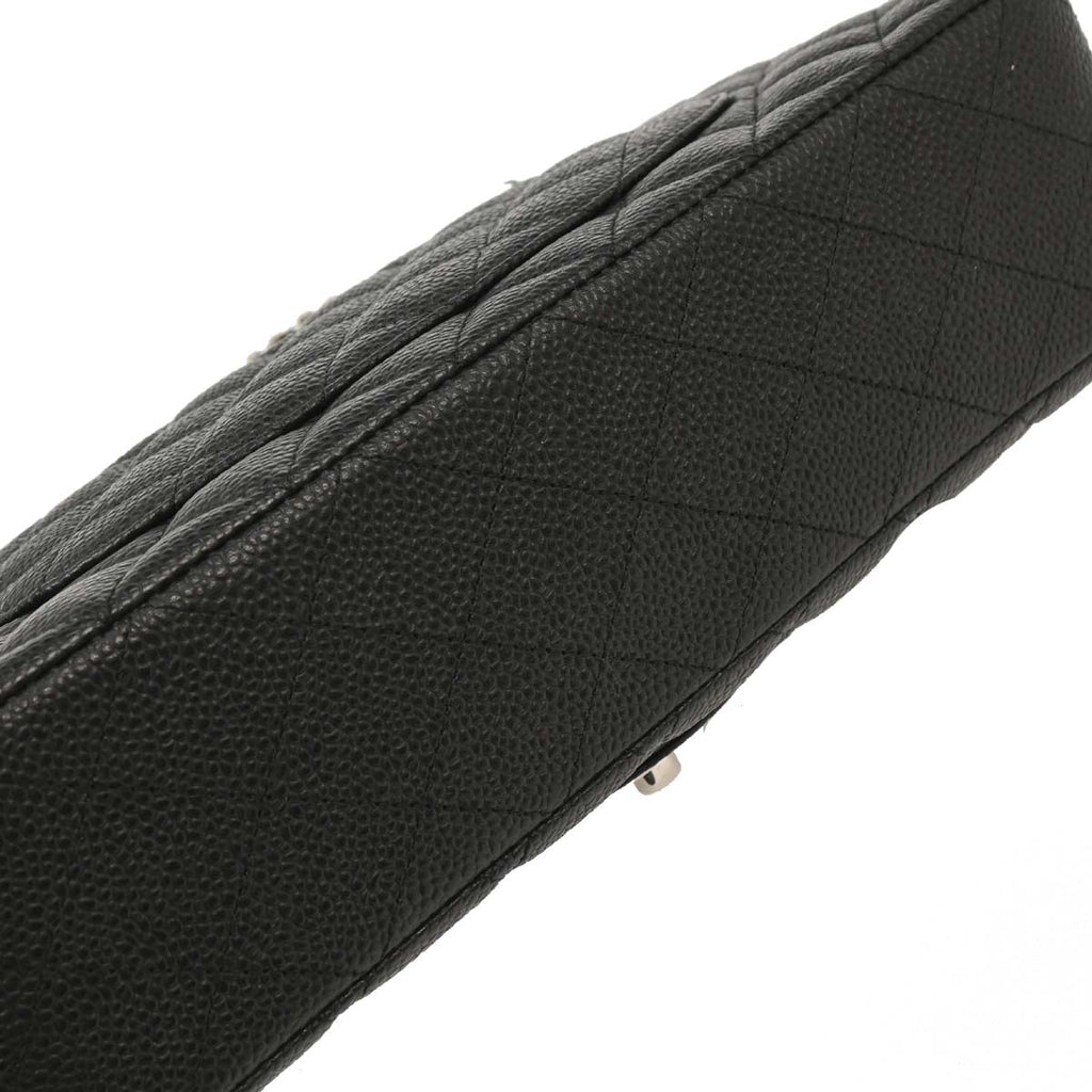 Chanel 2012-2013 Black Caviar Medium Classic Double Flap Shoulder Bag