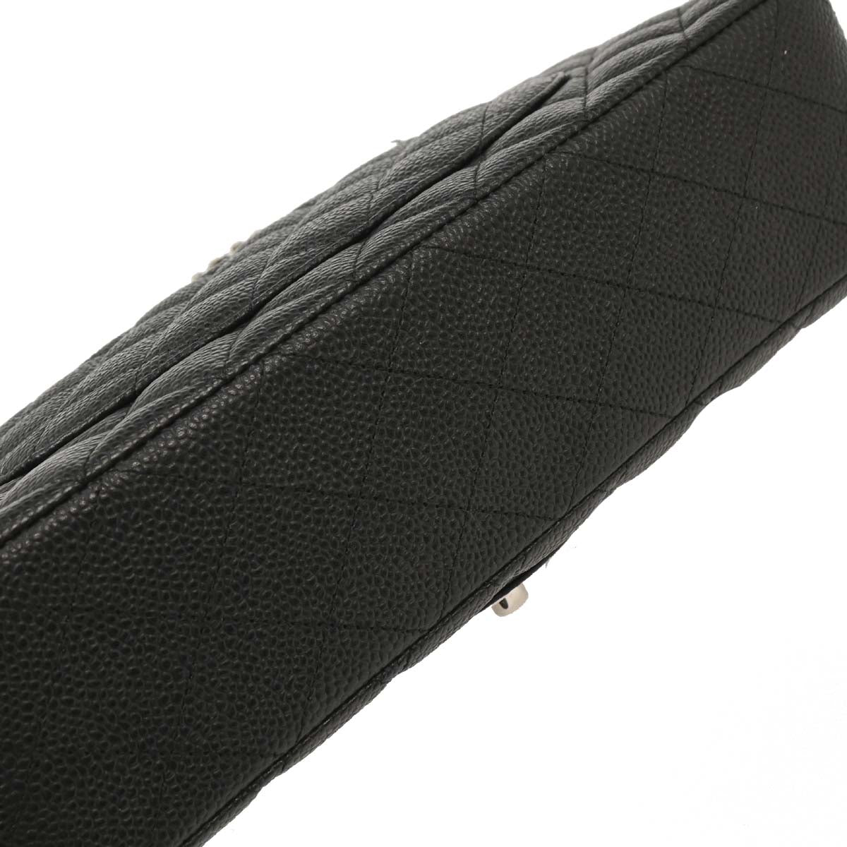 Chanel 2012-2013 Black Caviar Medium Classic Double Flap Shoulder Bag