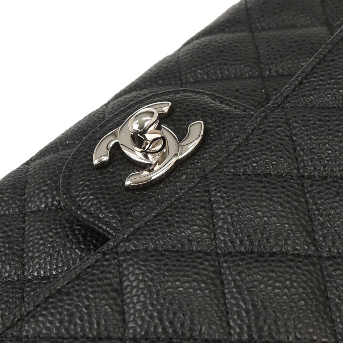 Chanel 2012-2013 Black Caviar Medium Classic Double Flap Shoulder Bag