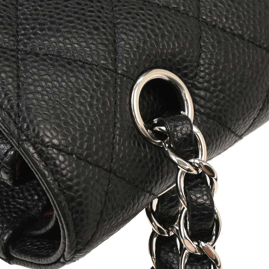 Chanel 2012-2013 Black Caviar Medium Classic Double Flap Shoulder Bag