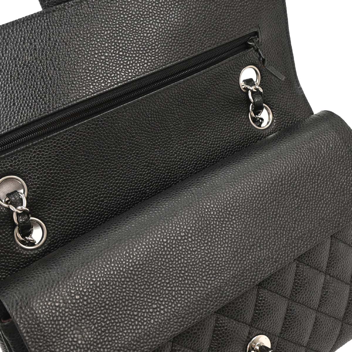 Chanel 2012-2013 Black Caviar Medium Classic Double Flap Shoulder Bag