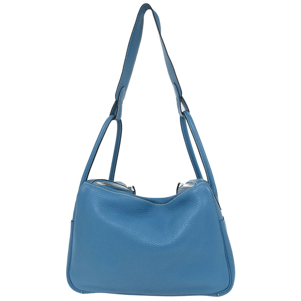 Hermes Blue Jean Taurillon Clemence Lindy 34 Shoulder Bag