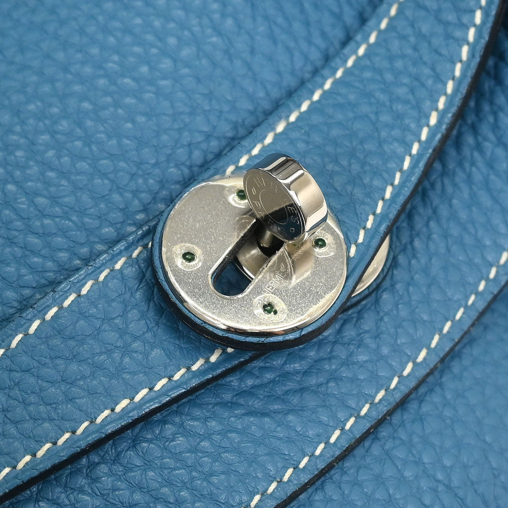 Hermes Blue Jean Taurillon Clemence Lindy 34 Shoulder Bag