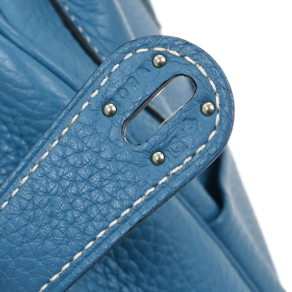 Hermes Blue Jean Taurillon Clemence Lindy 34 Shoulder Bag