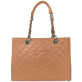 Chanel 2012-2013 Pink Beige Caviar Grand Shopping Tote GST Chain Handbag