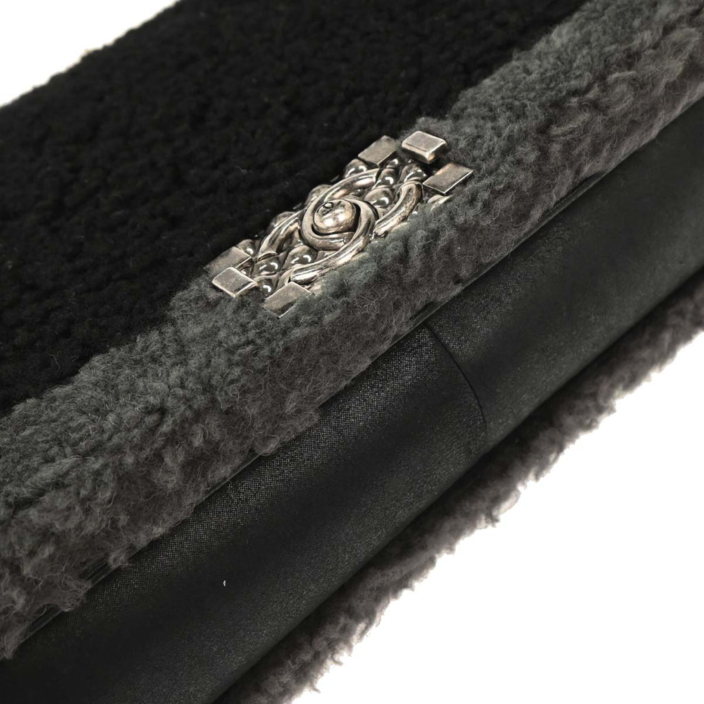 Boy Chanel 2015-2016 Black Mouton New Medium Shoulder Bag