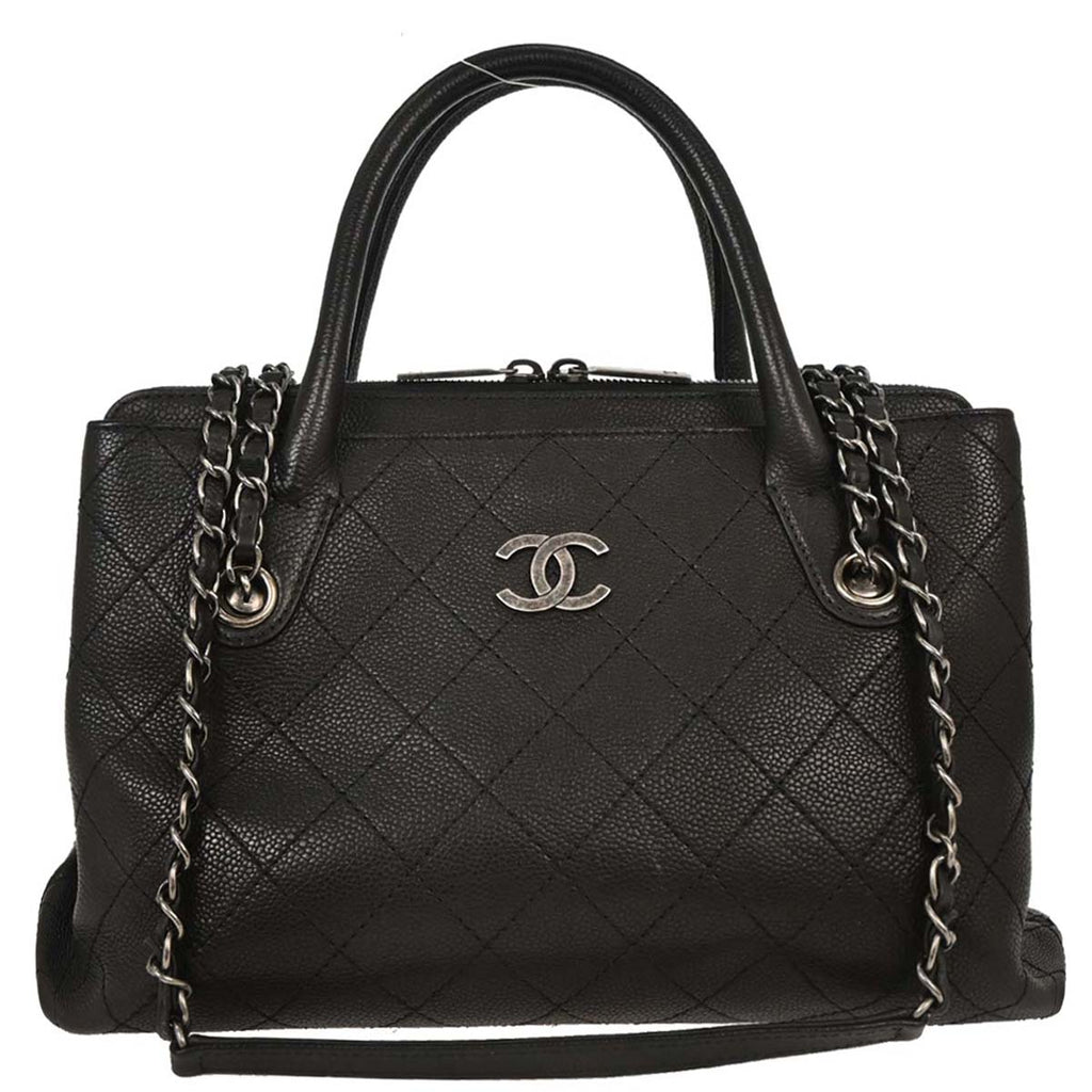 Chanel 2017-2018 Black Caviar Urban Shopping Tote 2way Shoulder Handbag