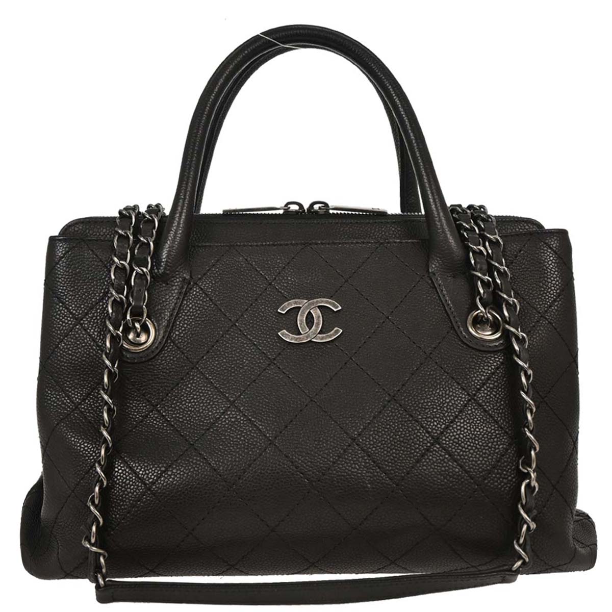 Chanel 2017-2018 Black Caviar Urban Shopping Tote 2way Shoulder Handbag