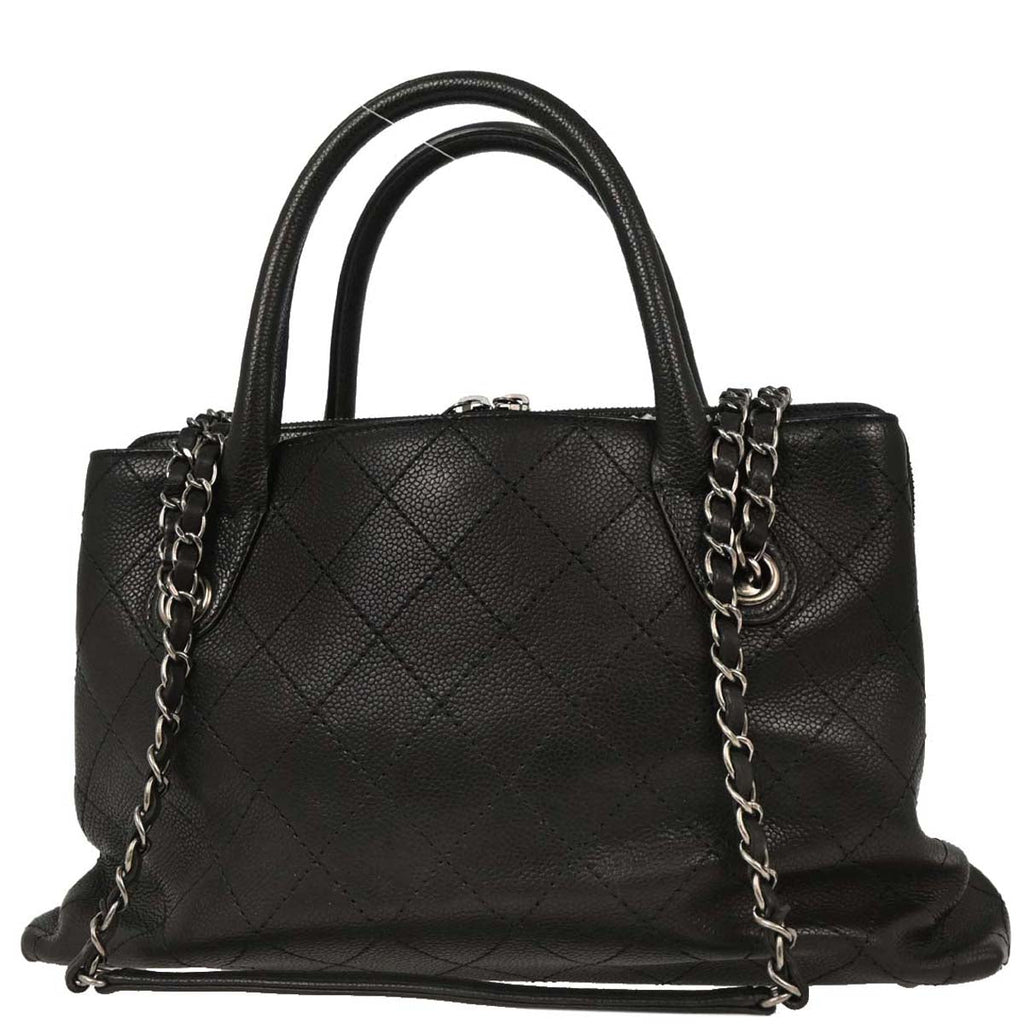 Chanel 2017-2018 Black Caviar Urban Shopping Tote 2way Shoulder Handbag
