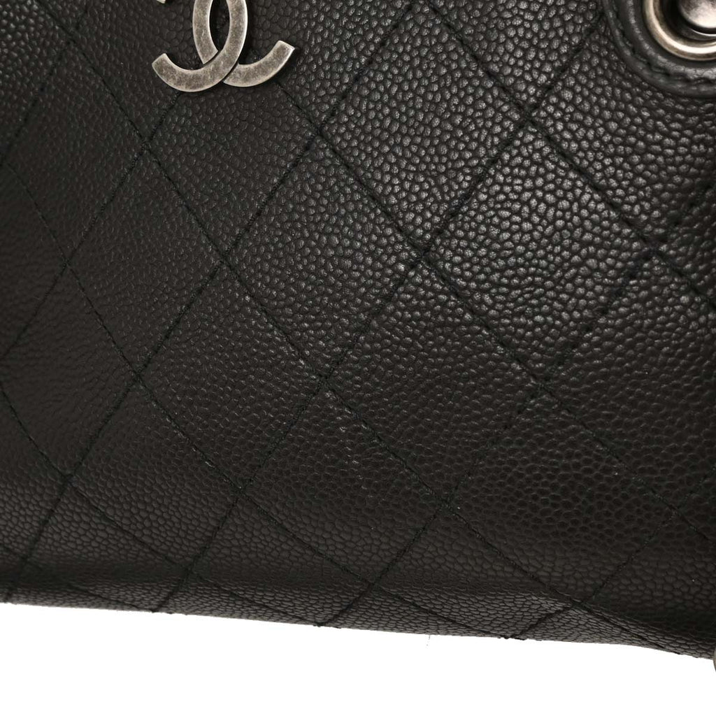 Chanel 2017-2018 Black Caviar Urban Shopping Tote 2way Shoulder Handbag