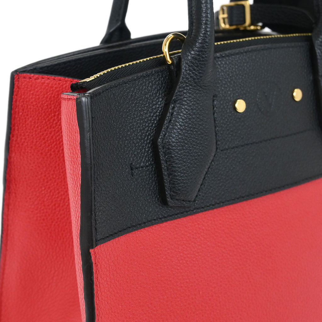 Louis Vuitton Red Black City Steamer PM 2way Handbag M54868