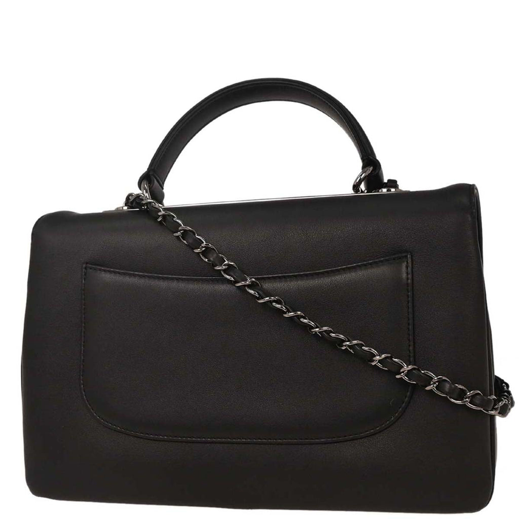 Chanel 2018-2019 Black Lambskin Trendy CC Top Handle 2way Shoulder Handbag