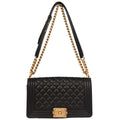 Boy Chanel 2017 Black Lambskin Medium Shoulder Bag