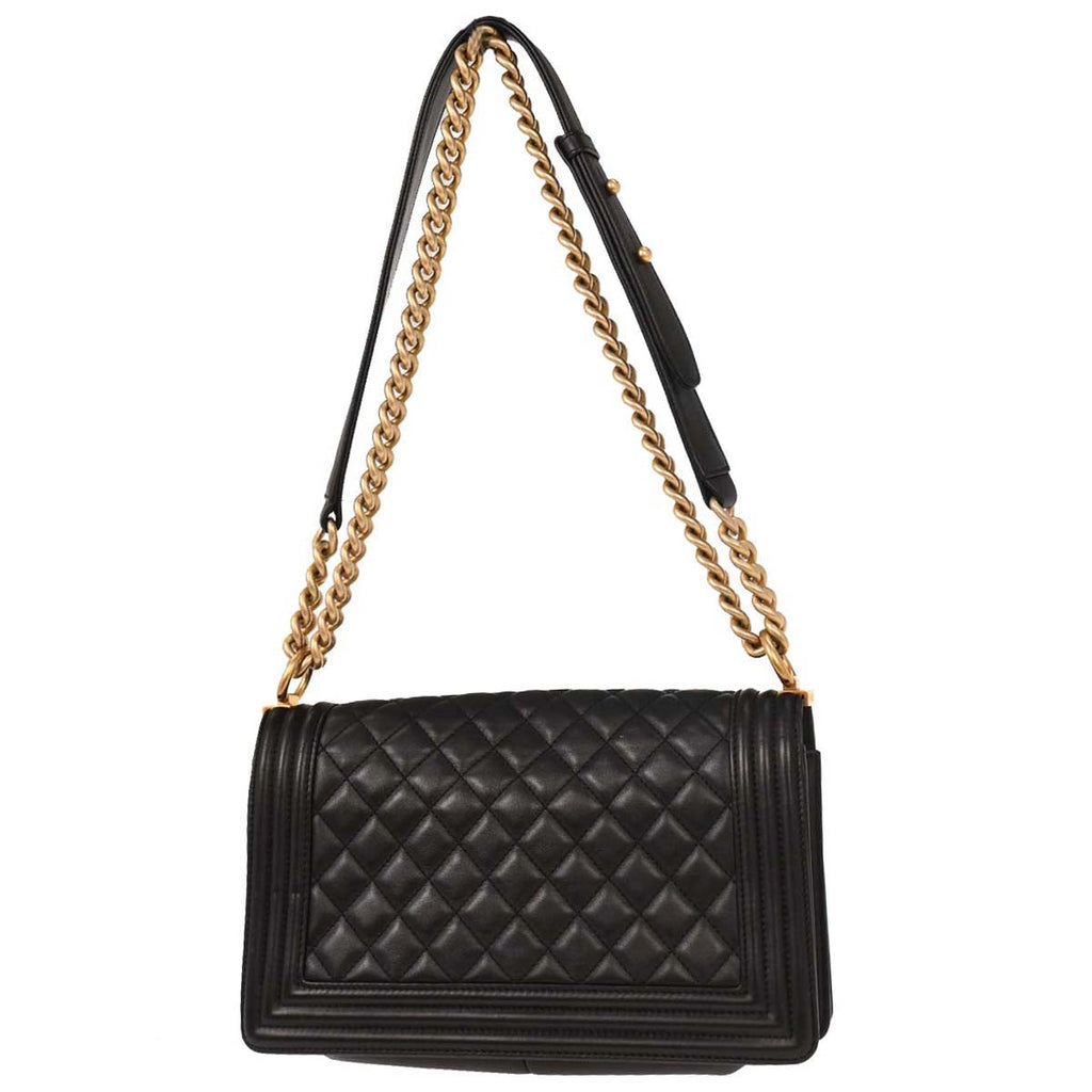 Boy Chanel 2017 Black Lambskin Medium Shoulder Bag