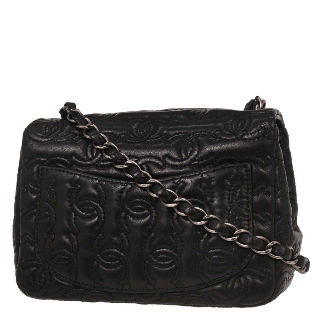 Chanel 2016-2017 Black Lambskin Mini Classic Square Flap Bag 17