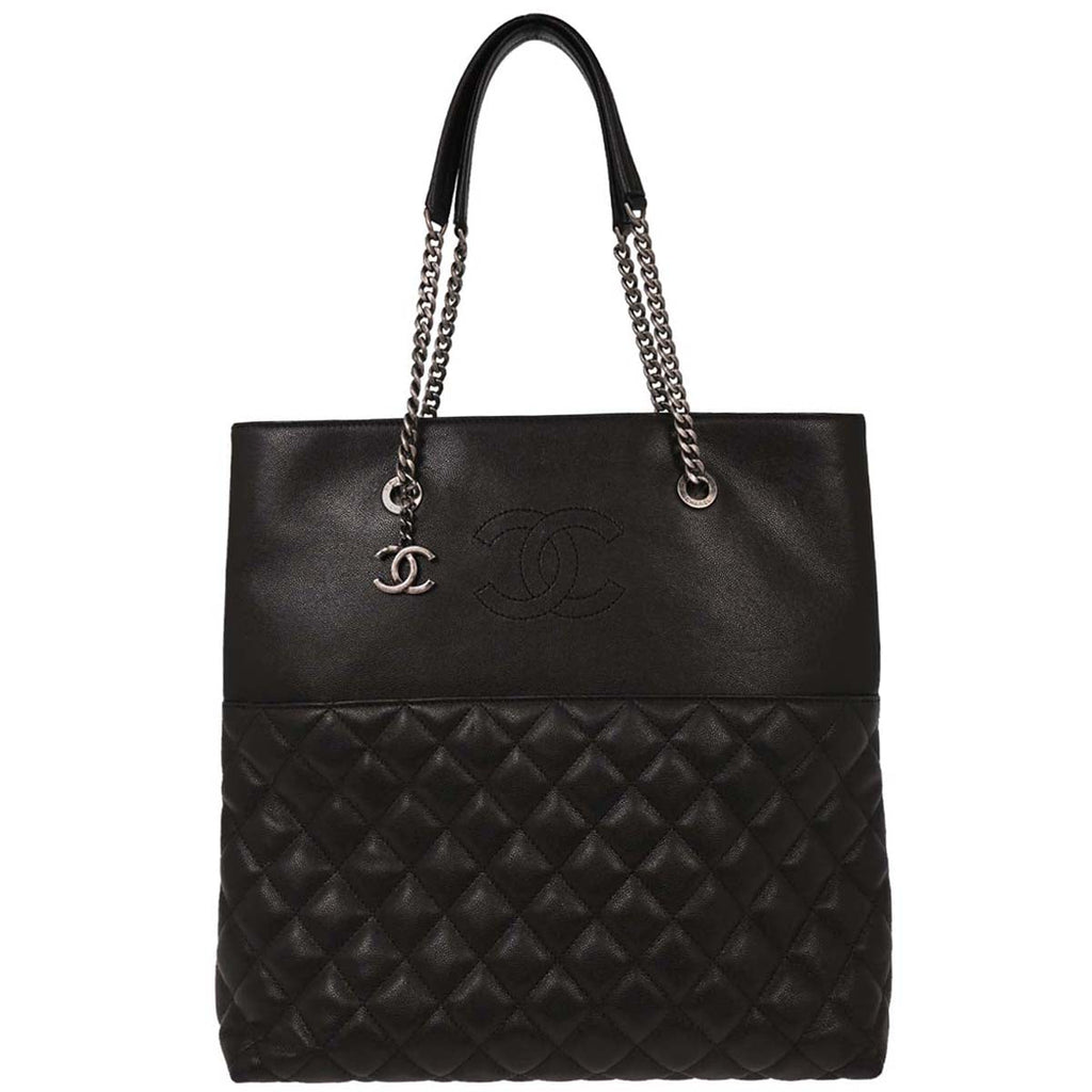 Chanel 2017 Black Caviar Urban Delight Tote Chain Handbag