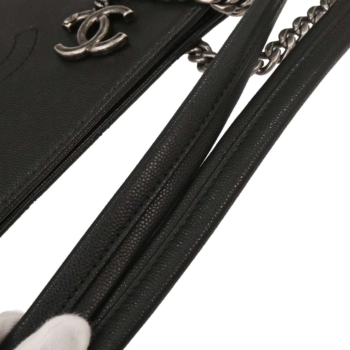 Chanel 2017 Black Caviar Urban Delight Tote Chain Handbag