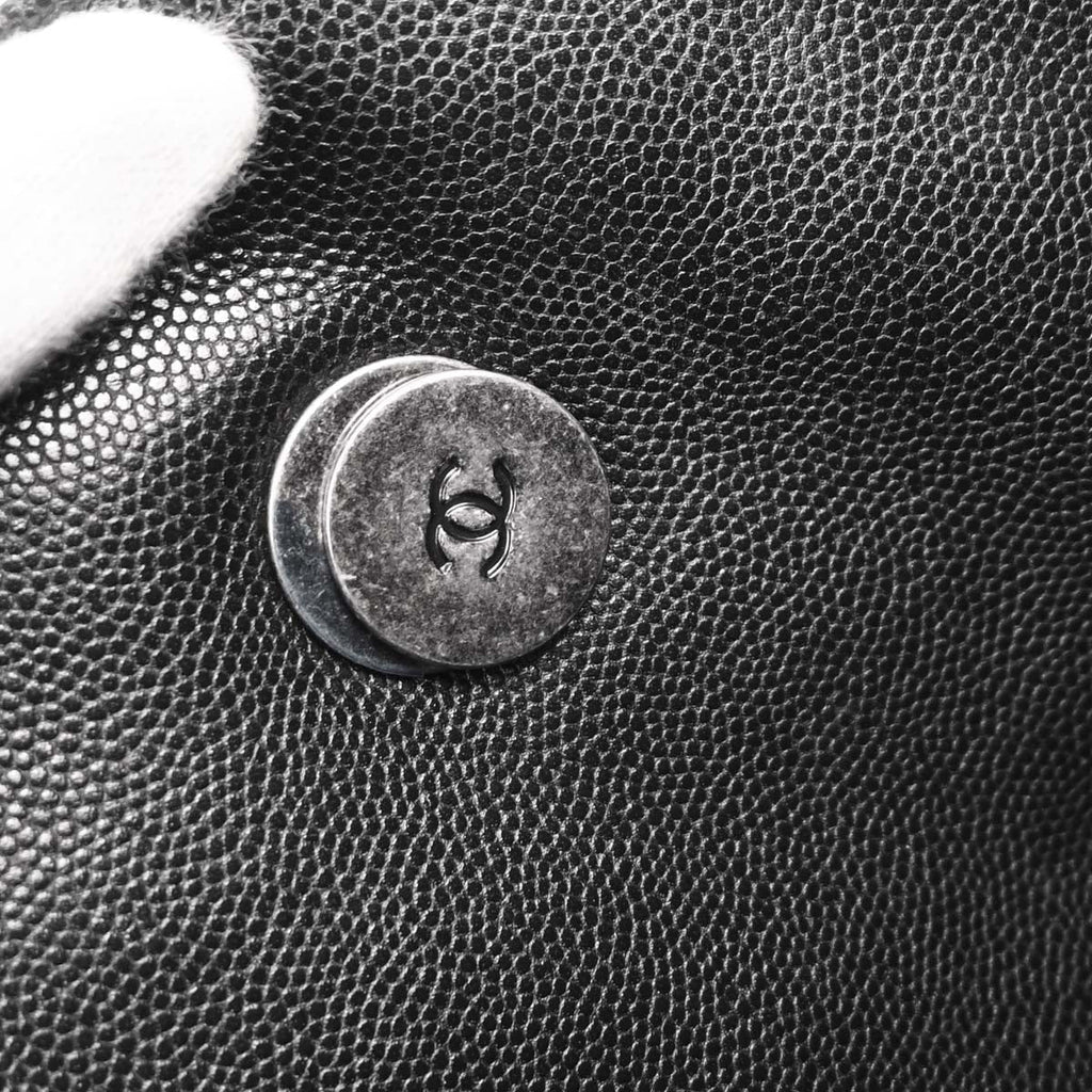 Chanel 2017 Black Caviar Urban Delight Tote Chain Handbag