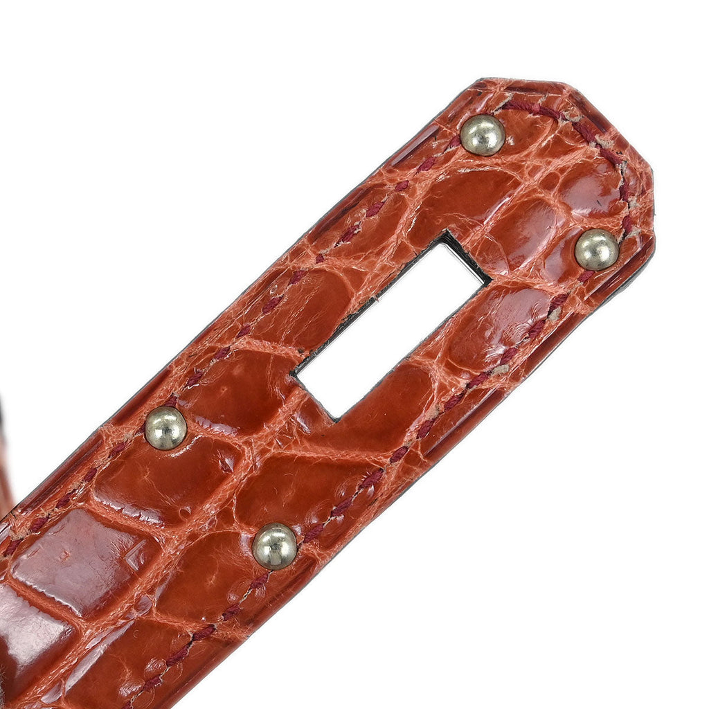 Hermes * Rouge H Porosus Birkin 50 Handbag