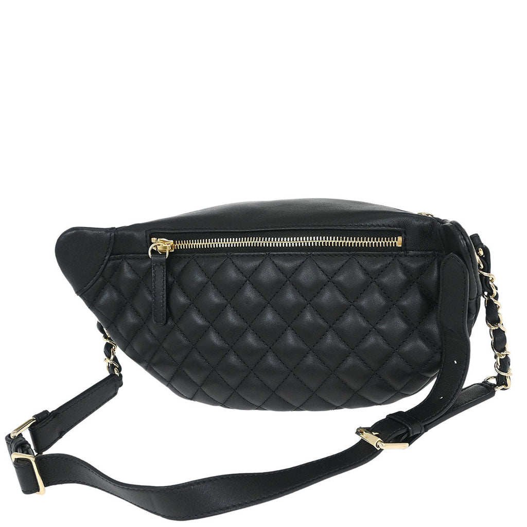 Chanel 2019 Black Lambskin Waist Bum Bag