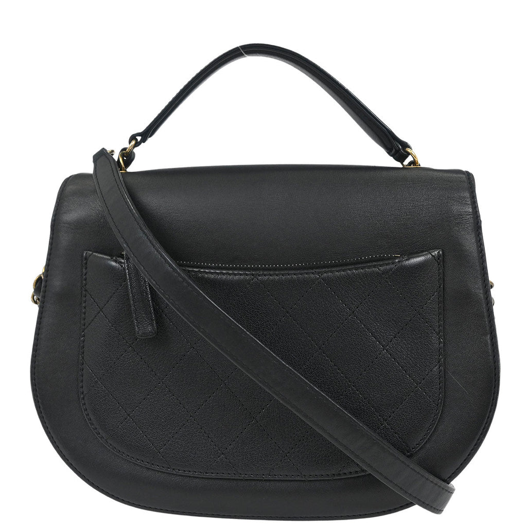 Chanel 2017 Black Calfskin Coco Curve 2way Shoulder Handbag