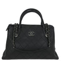 Chanel 2016-2017 Black Caviar Urban Shopping Tote 2way Shoulder Handbag