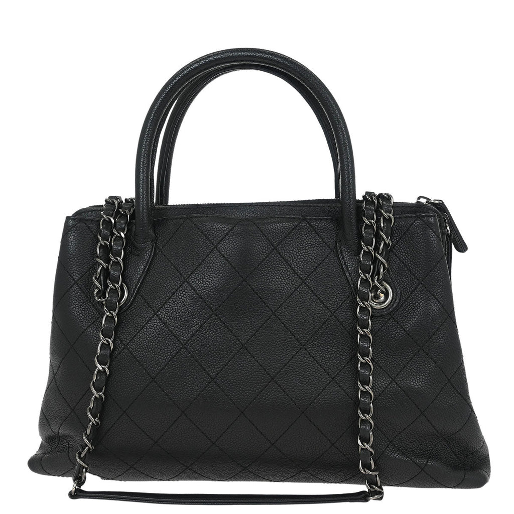 Chanel 2016-2017 Black Caviar Urban Shopping Tote 2way Shoulder Handbag