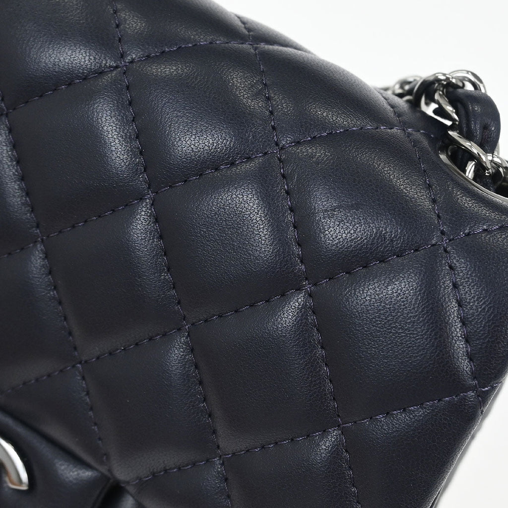 Chanel 2017 Navy Lambskin Mini Classic Square Flap Shoulder Bag 17