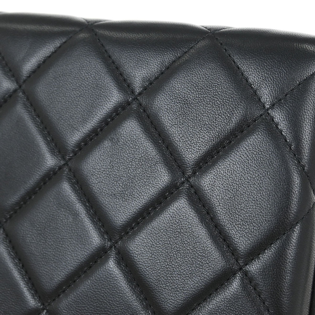 Chanel 2019 Black Lambskin Metal Bar Frame 2way Shoulder Handbag