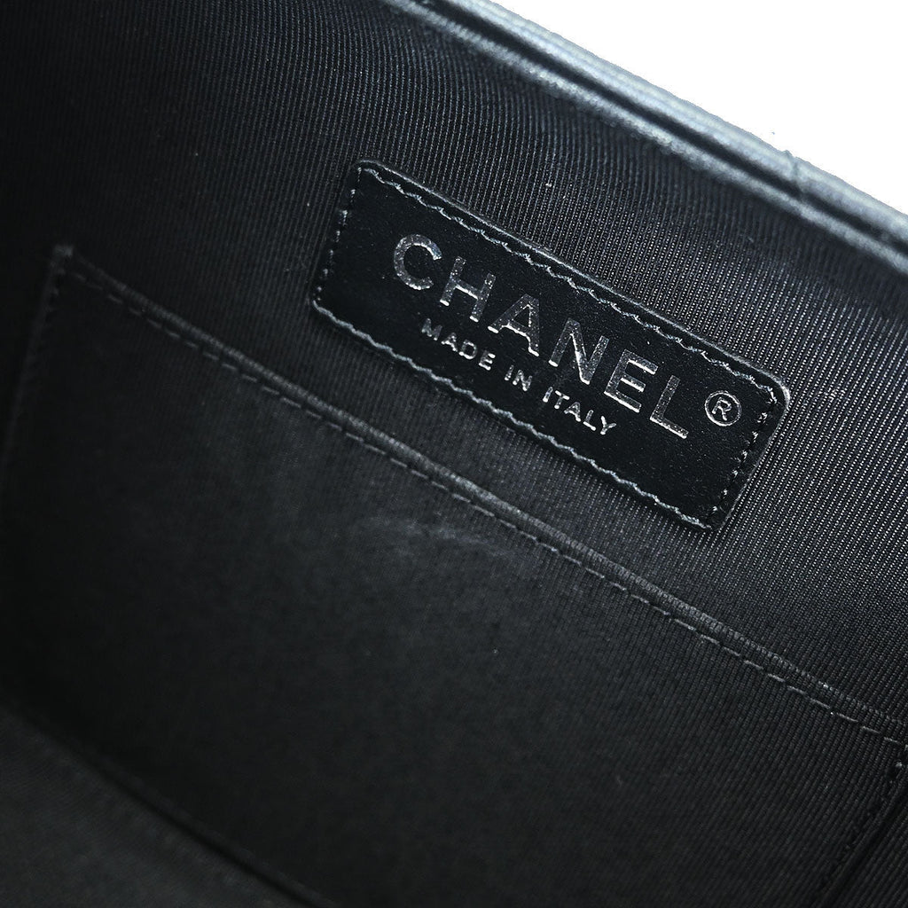 Chanel 2019 Black Lambskin Metal Bar Frame 2way Shoulder Handbag