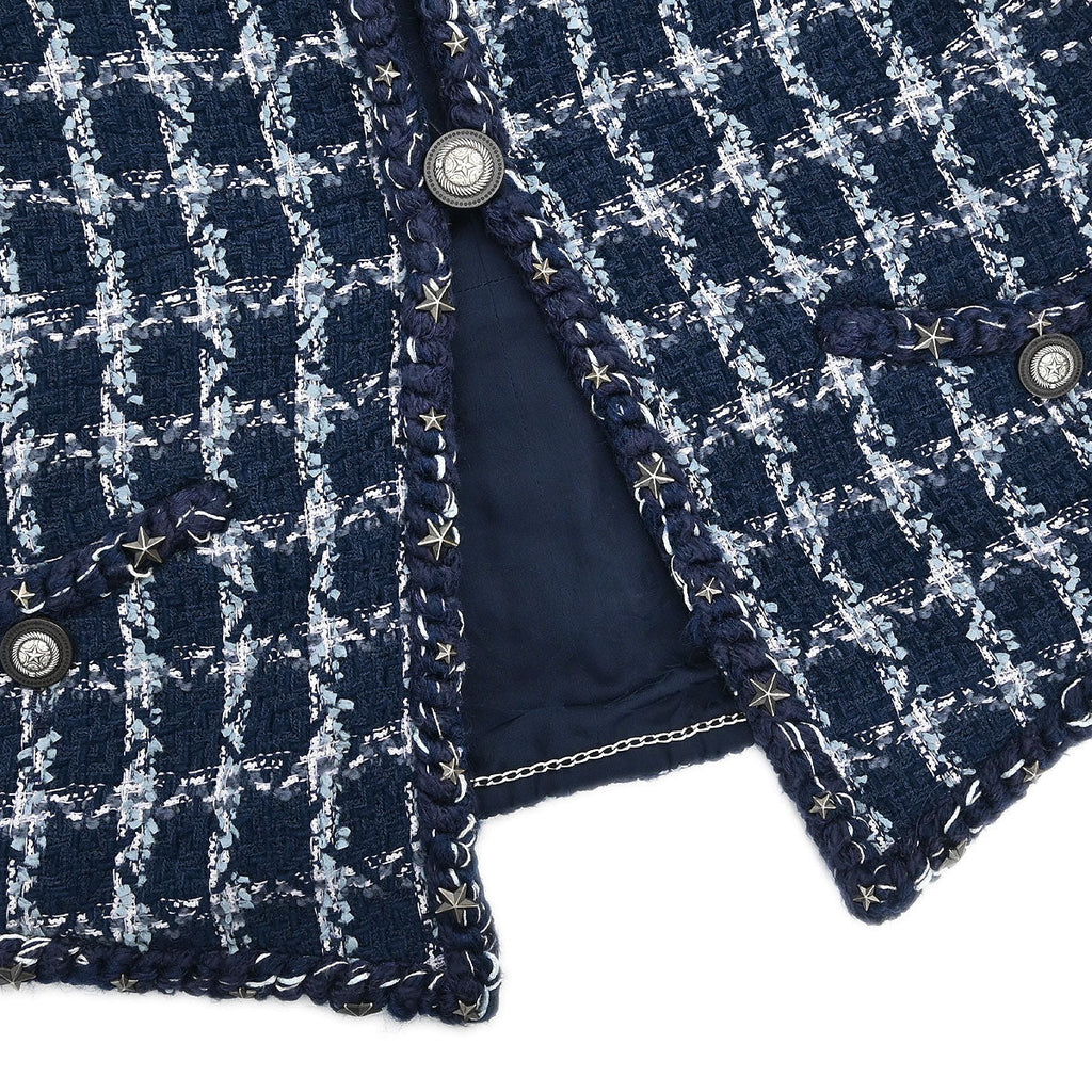Chanel 2014-2015 Single Breasted Jacket Navy #40