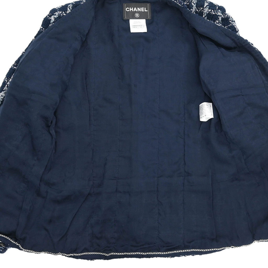 Chanel 2014-2015 Single Breasted Jacket Navy #40