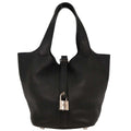 Hermes Black Taurillon Clemence Picotin Lock 18 PM Handbag