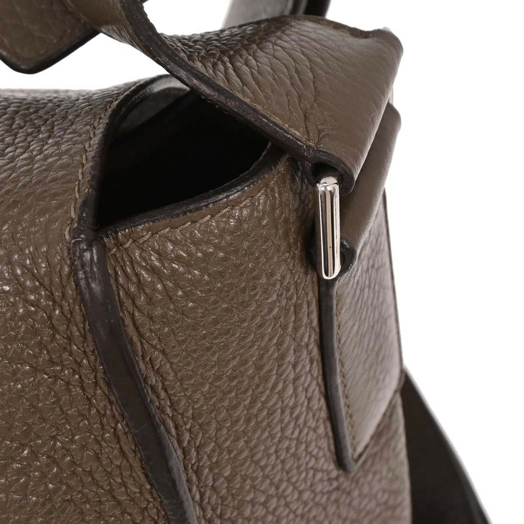 Hermes Taupe Gray Taurillon Clemence Alfred 35 Messenger Bag